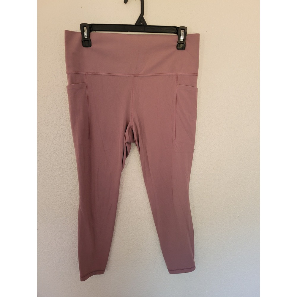 Athleta Salutation Stash Pocket II Cropped Mauve Pink High Rise Leggings L #1